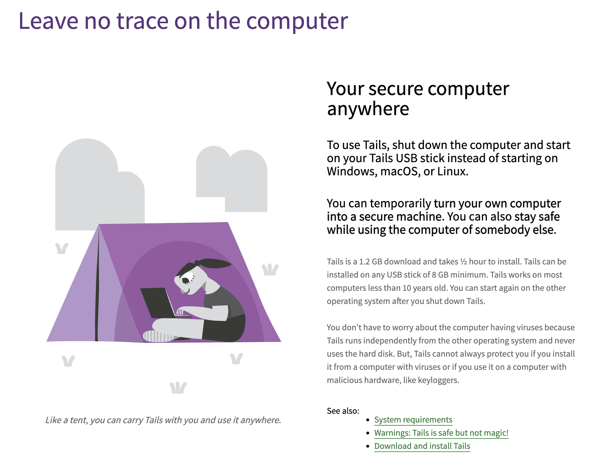 Tails operating system image from the guide